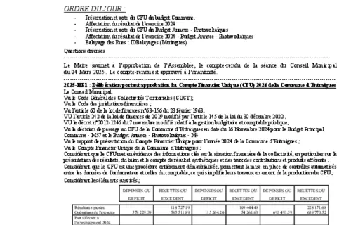 PV conseil municipal ann&eacute;e 2025