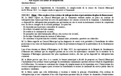PV conseil municipal ann&eacute;e 2025