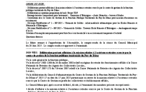 PV conseil municipal ann&eacute;e 2025